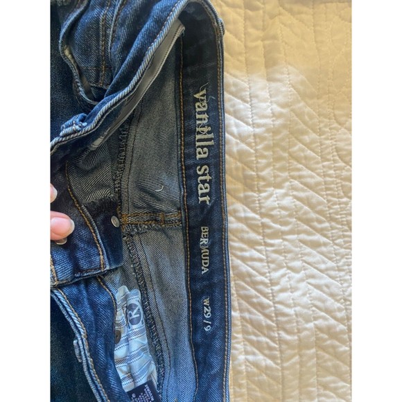 Vanilla Star Bermuda Jean Shorts 9 Juniors' Distressed Stretchy Cuffed - Picture 3 of 4